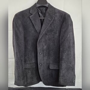 Geoffrey Beene Corduroy Blazer Mens 40R Black Business Casual